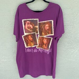 Disney Parks Women's Rapunzel "I Don't Do Mornings" Purple Night Shirt